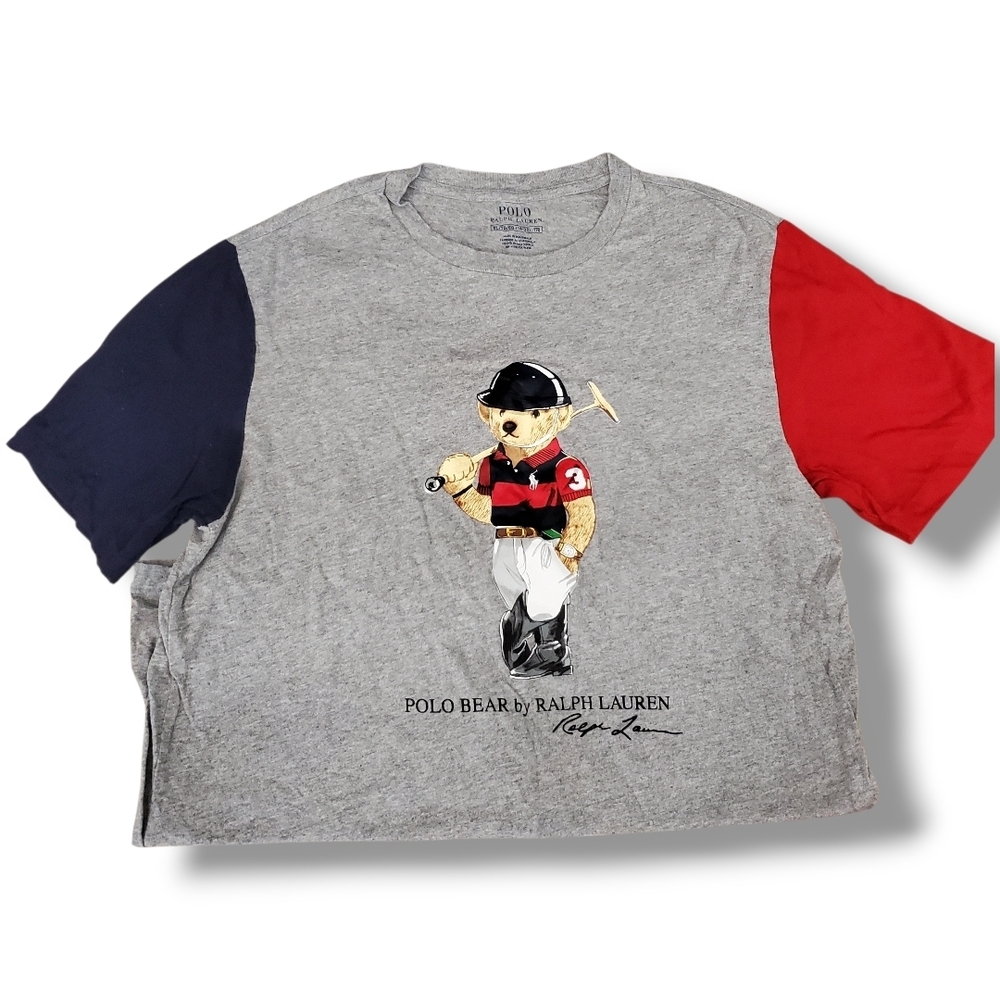 Polo Ralph Lauren Classic Fit Paneled Polo Bear Crewneck t-shirt Size 18/20 XL - Picture 7 of 9